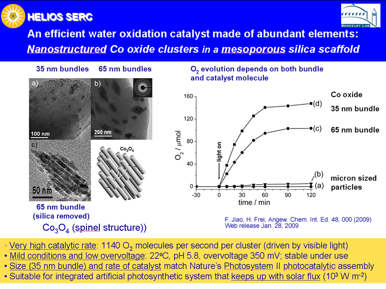 An efficient water oxidation catalyst made of abundant elements: Nanostructured Co oxide clusters in a mesoporous silica scaffold 