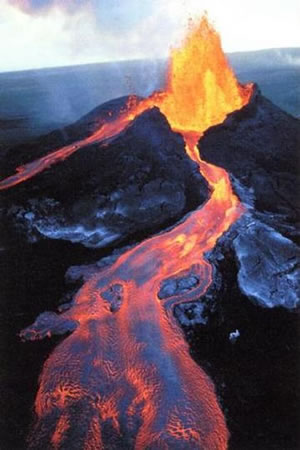 Volcano and lava image