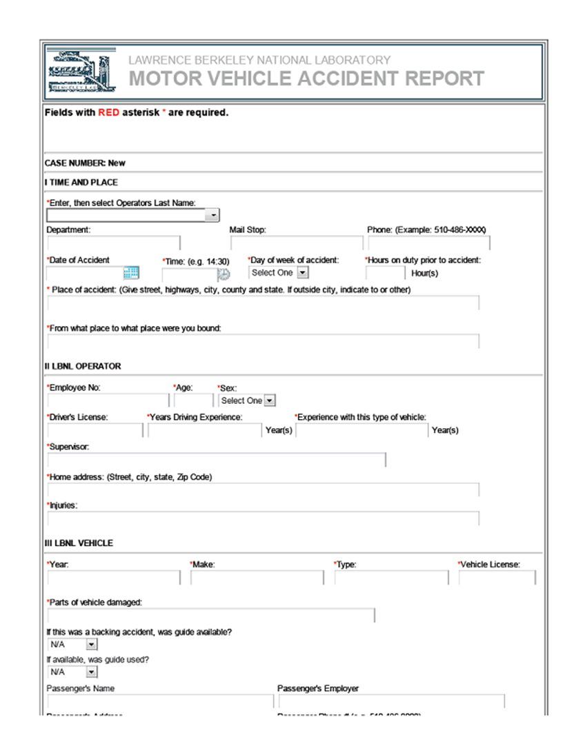 Lab report form