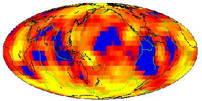 Plot of seismic waves traveling through the Earth's liquid core