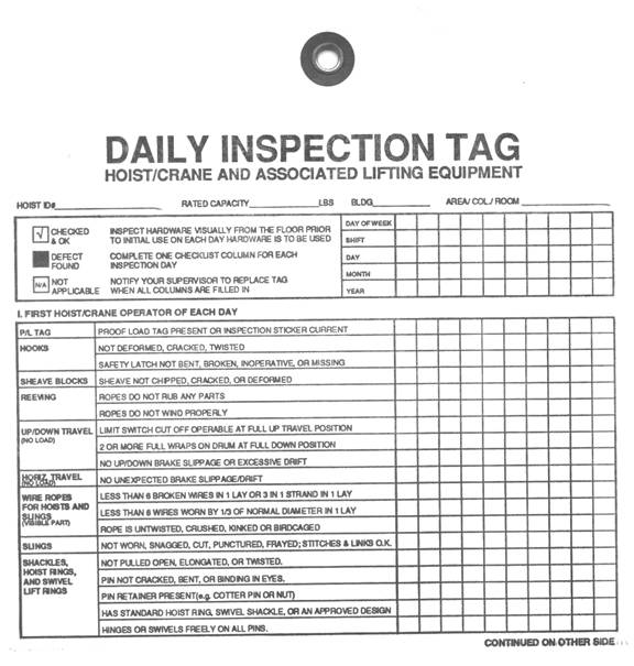 Truck Crane Truck Crane Inspection Checklist